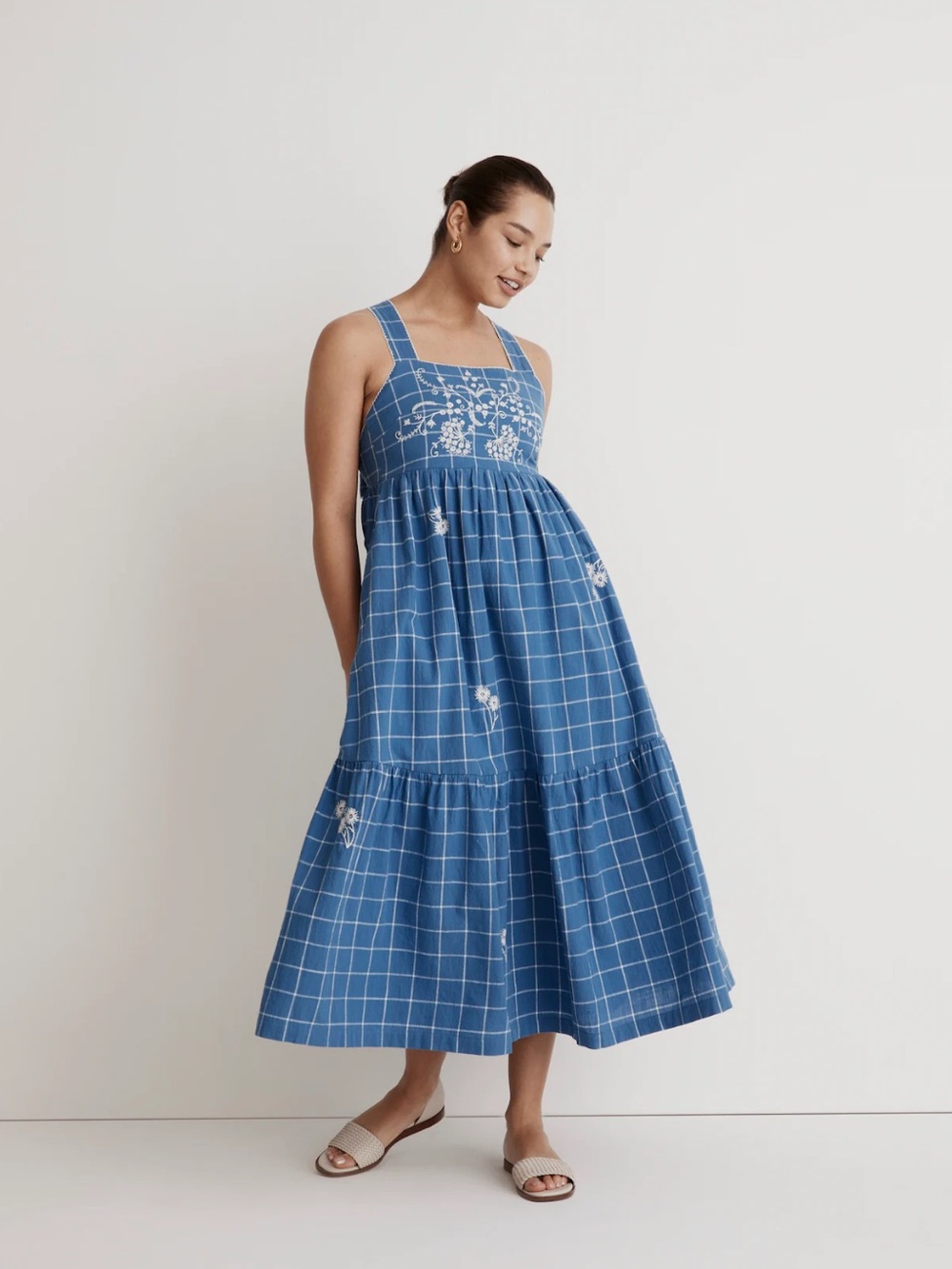 ISO Madewell Cicely Embroidered Midi Dress